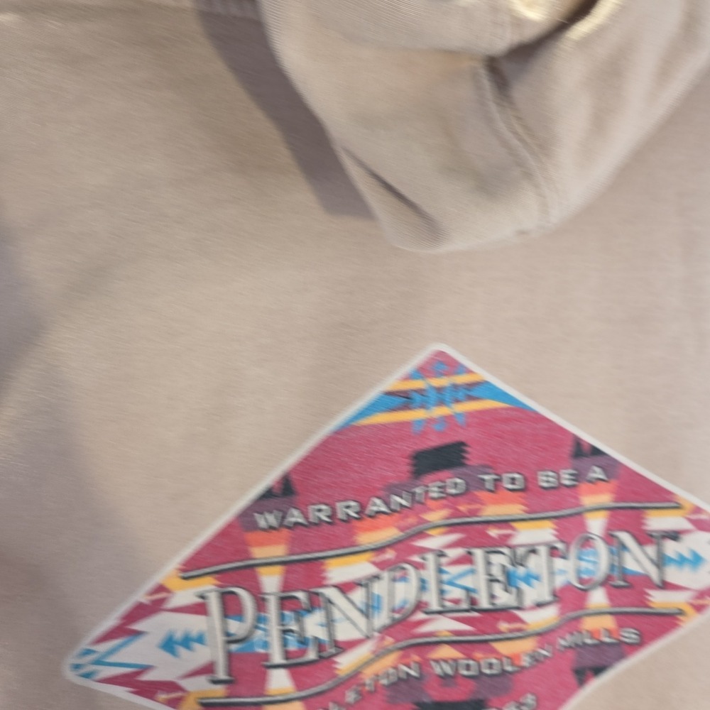 Pendleton Woolen Mills Men's Hoodie Beige Sweatshirt Pullover Graphic - Picture 6 of 8